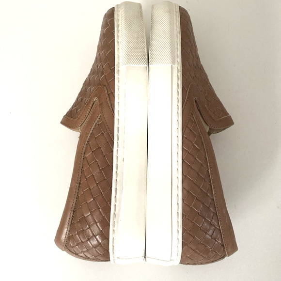 M. Gemi Cherchio Sneaker Saddle Brown Woven Leather Slip On Flat Round Toe 36 - Picture 11 of 12
